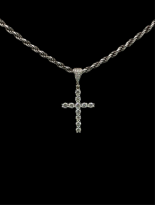 3mm Moissanite Cross Pendant